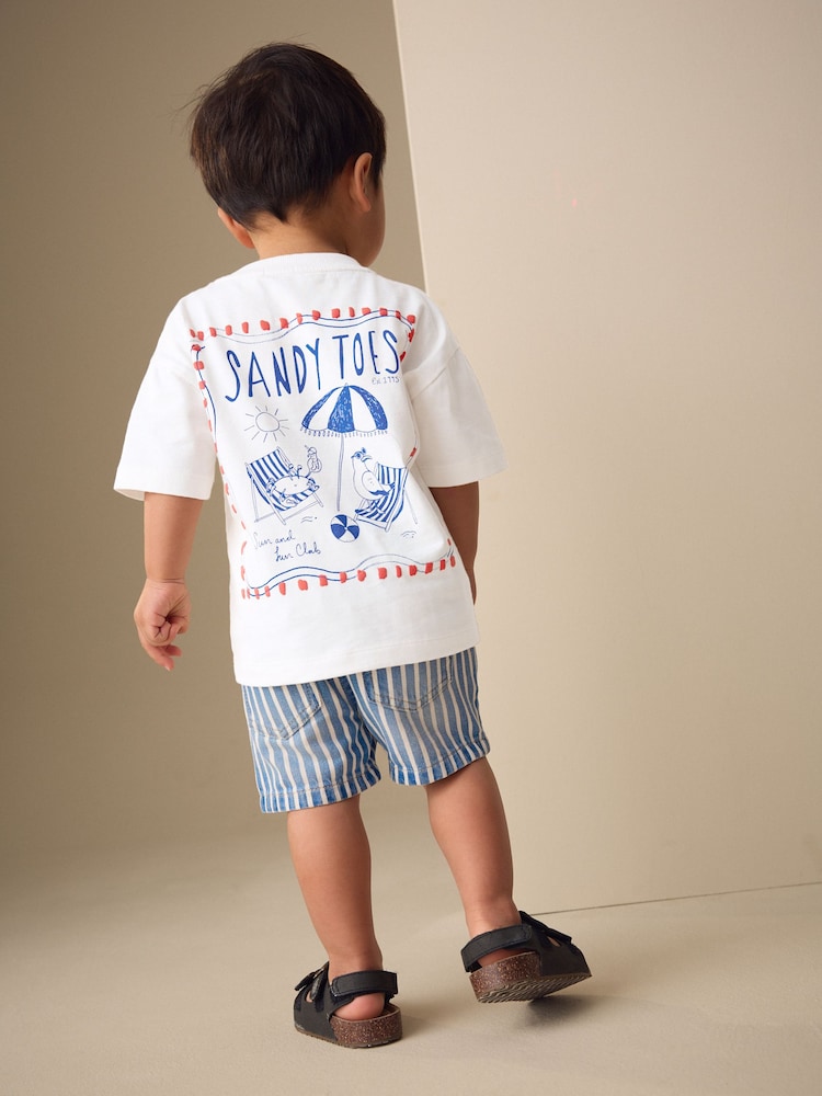White Beach Short Sleeve Back Print T-Shirt (3mths-7yrs) - Image 1 of 7