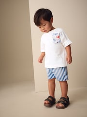 White Beach Short Sleeve Back Print T-Shirt (3mths-7yrs) - Image 2 of 7