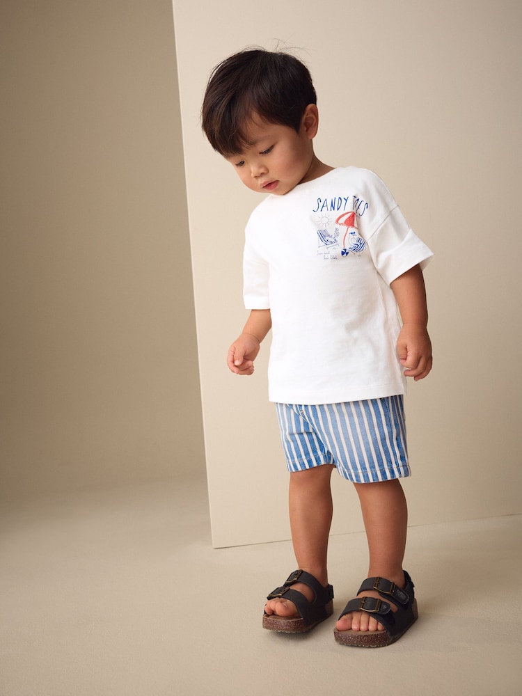 White Beach Short Sleeve Back Print T-Shirt (3mths-7yrs) - Image 2 of 7
