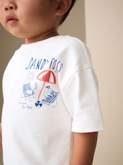 White Beach Short Sleeve Back Print T-Shirt (3mths-7yrs) - Image 3 of 7