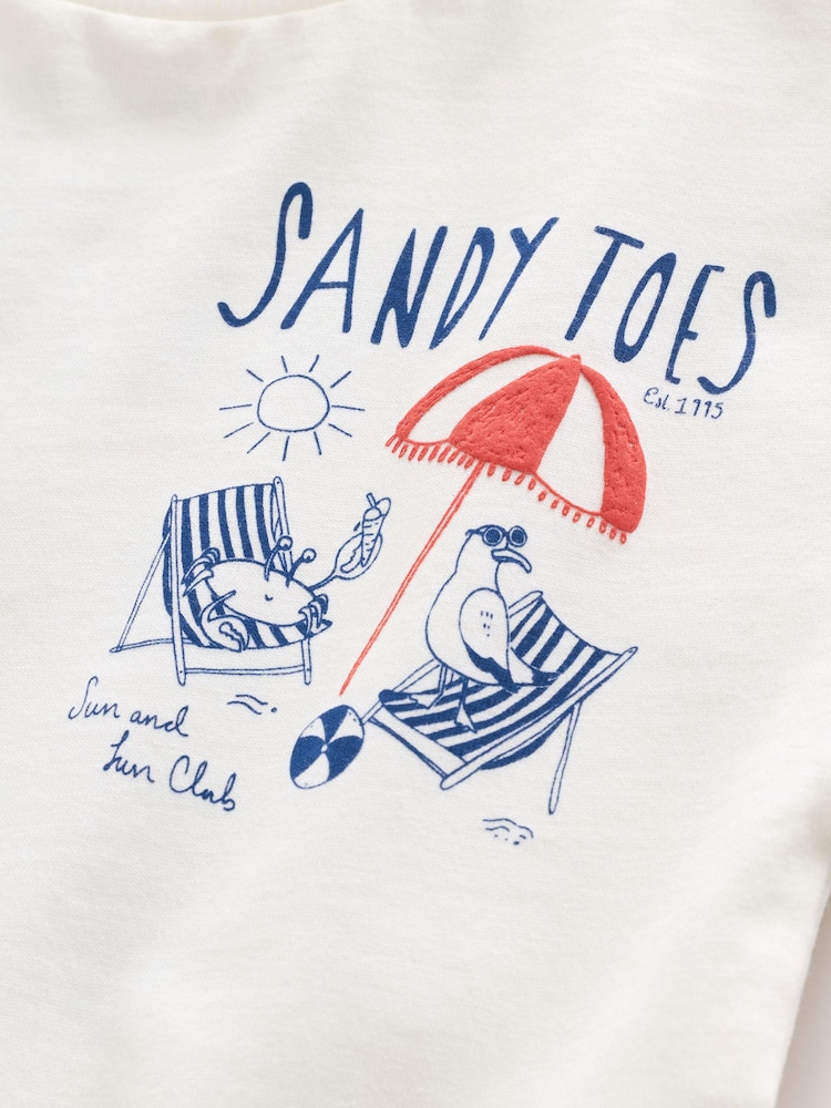 White Beach Short Sleeve Back Print T-Shirt (3mths-7yrs) - Image 7 of 7