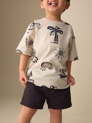 White Palm and Sun Short Sleeve All-Over Print T-Shirt (3 Month-7 Years) (3mths-7yrs) - Image 1 of 7