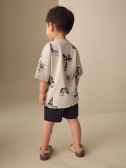 White Palm and Sun Short Sleeve All-Over Print T-Shirt (3 Month-7 Years) (3mths-7yrs) - Image 3 of 7