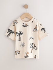 White Palm and Sun Short Sleeve All-Over Print T-Shirt (3 Month-7 Years) (3mths-7yrs) - Image 4 of 7