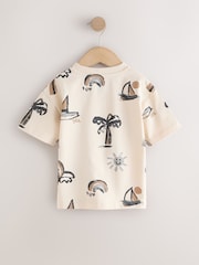 White Palm and Sun Short Sleeve All-Over Print T-Shirt (3 Month-7 Years) (3mths-7yrs) - Image 5 of 7