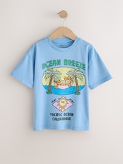 Washed Blue Ocean Breeze Short Sleeve Graphic T-Shirt (3mths-7yrs) - Image 1 of 4