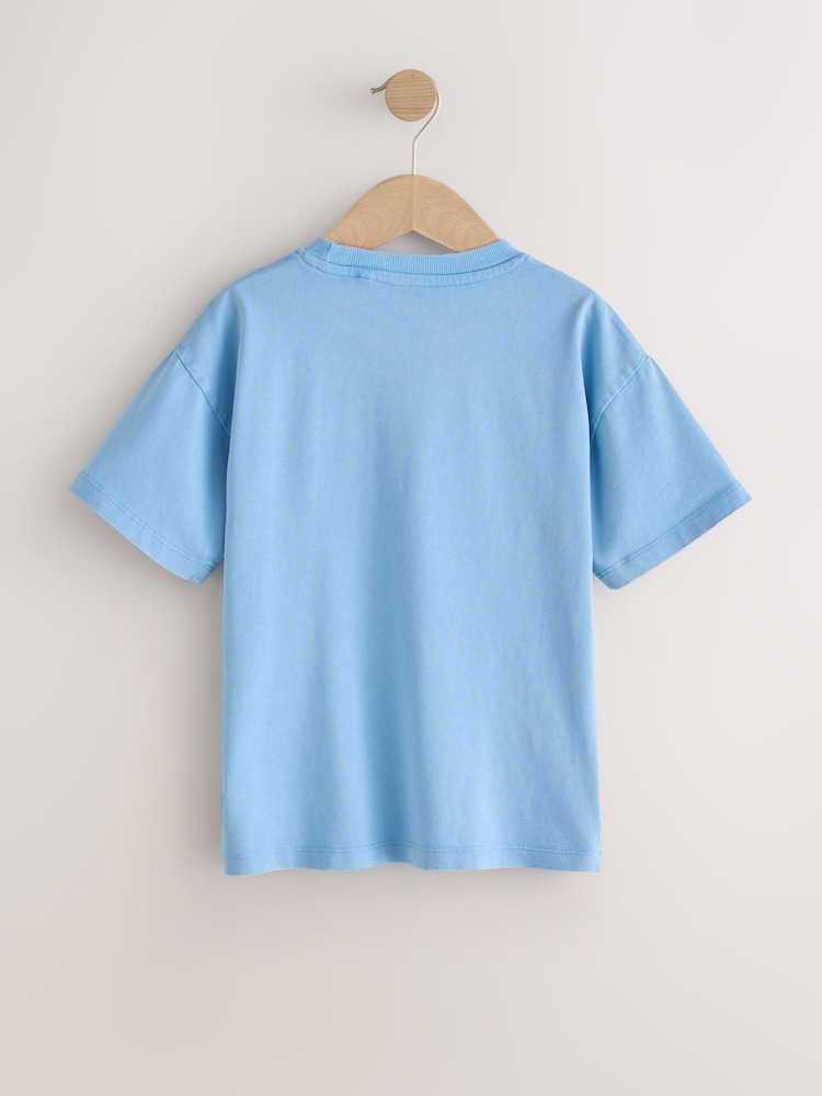 Washed Blue Ocean Breeze Short Sleeve Graphic T-Shirt (3mths-7yrs) - Image 2 of 4