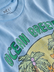 Washed Blue Ocean Breeze Short Sleeve Graphic T-Shirt (3mths-7yrs) - Image 3 of 4
