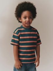 Green/Orange Short Sleeve Stripe T-Shirt (3mths-7yrs) (3mths-7yrs) - Image 1 of 2