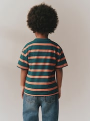 Green/Orange Short Sleeve Stripe T-Shirt (3mths-7yrs) (3mths-7yrs) - Image 2 of 2