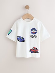 White Race Car Placement Short Sleeve Graphic T-Shirt (3mths-7yrs) - Image 6 of 9