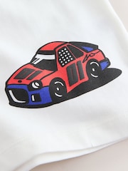 White Race Car Placement Short Sleeve Graphic T-Shirt (3mths-7yrs) - Image 8 of 9