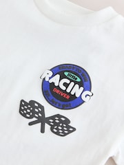 White Race Car Placement Short Sleeve Graphic T-Shirt (3mths-7yrs) - Image 9 of 9