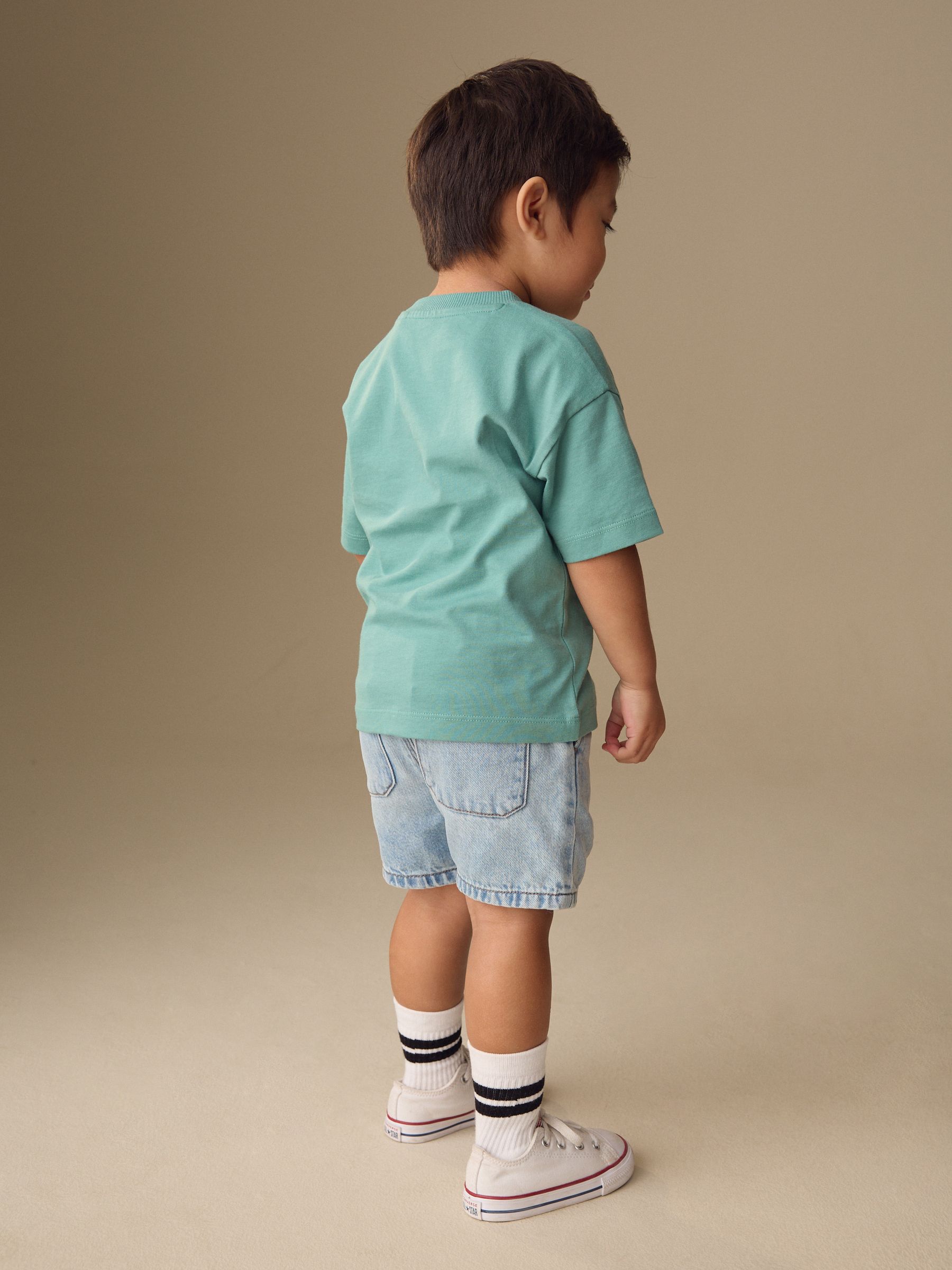 Buy Blue/Green Fruit Stall Short Sleeve Appliqué T-Shirt (3mths