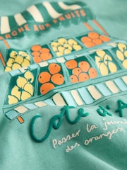 Blue/Green Fruit Stall Short Sleeve Appliqué T-Shirt (3mths-7yrs) - Image 7 of 8