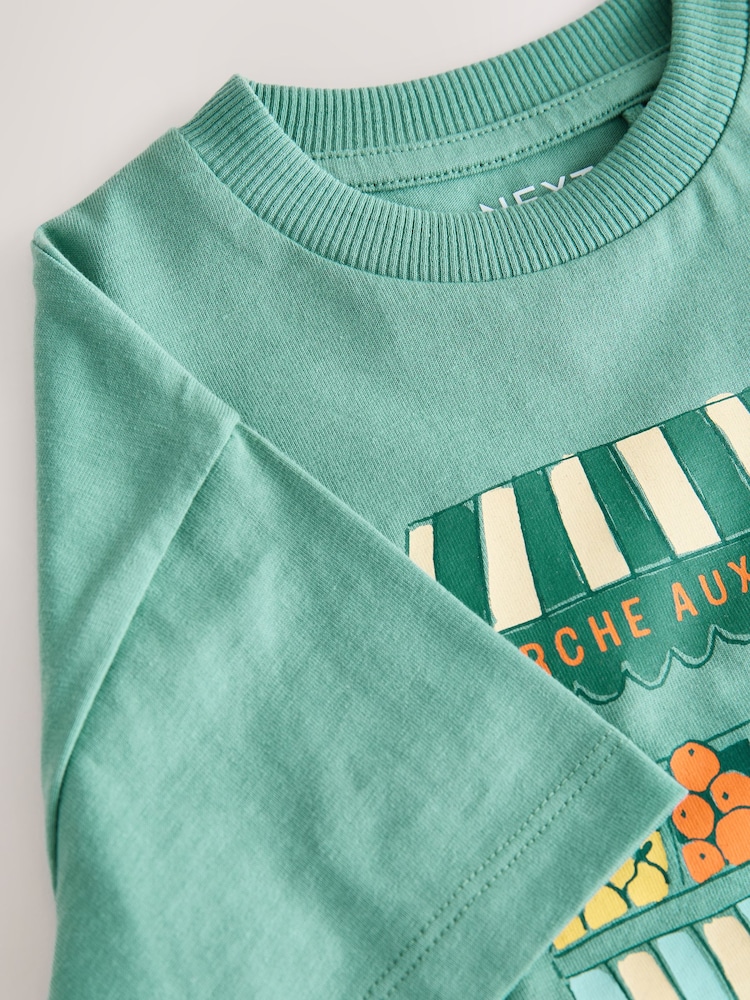 Blue/Green Fruit Stall Short Sleeve Appliqué T-Shirt (3mths-7yrs) - Image 8 of 8