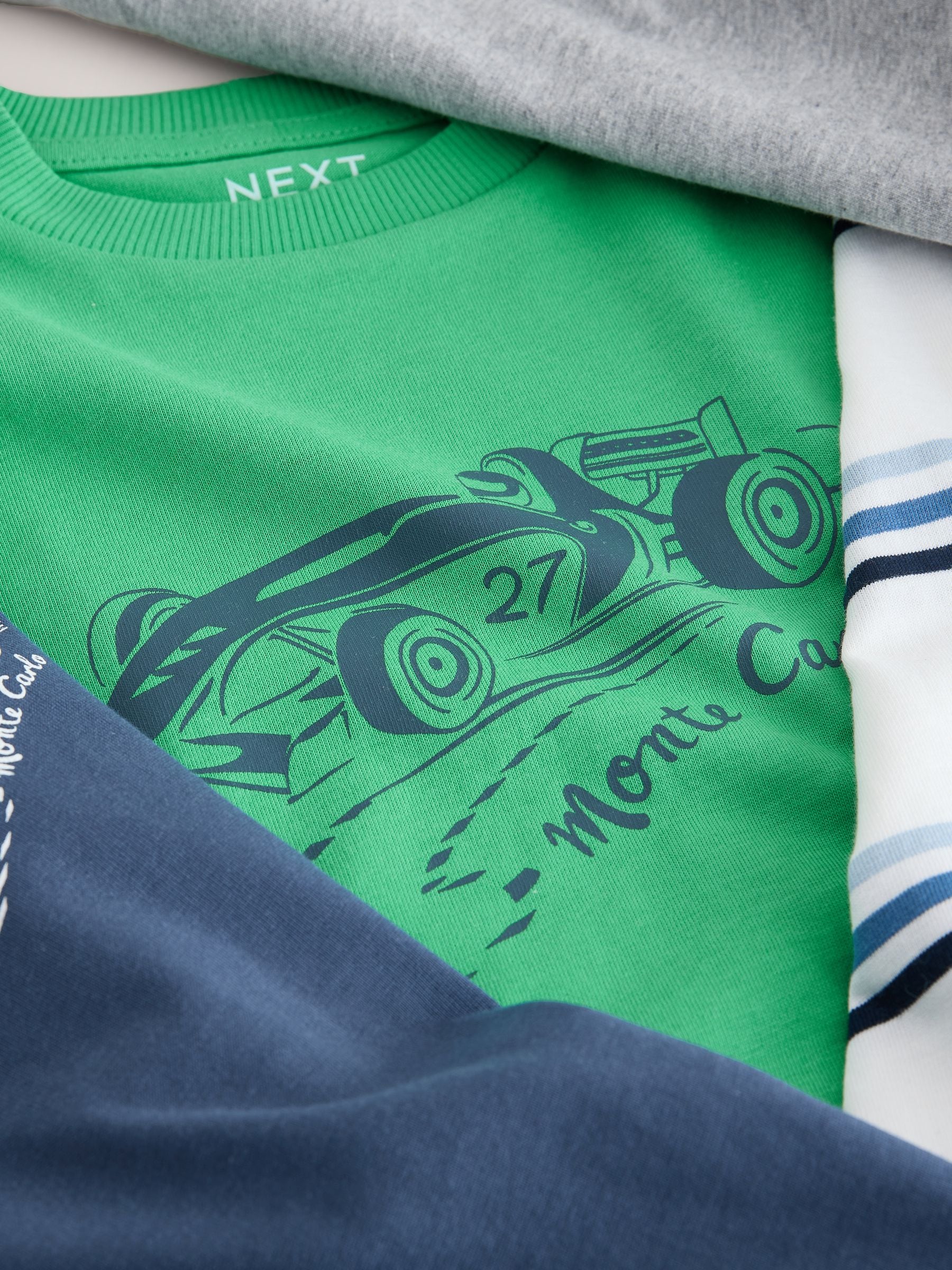 Next：日本 ブルー/グリーンの自動車 - 半袖 グラフィック Tシャツ 4
