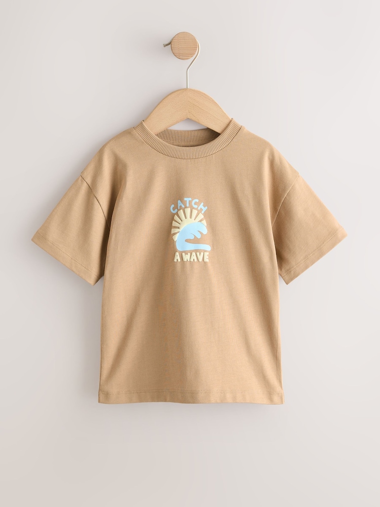 Blue/Yellow Surf Short Sleeve Graphic T-Shirts 4 Pack (3mths-7yrs) - Image 2 of 8