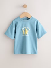 Blue/Yellow Surf Short Sleeve Graphic T-Shirts 4 Pack (3mths-7yrs) - Image 3 of 8
