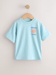 Blue/Yellow Surf Short Sleeve Graphic T-Shirts 4 Pack (3mths-7yrs) - Image 5 of 8