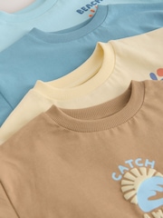 Blue/Yellow Surf Short Sleeve Graphic T-Shirts 4 Pack (3mths-7yrs) - Image 8 of 8