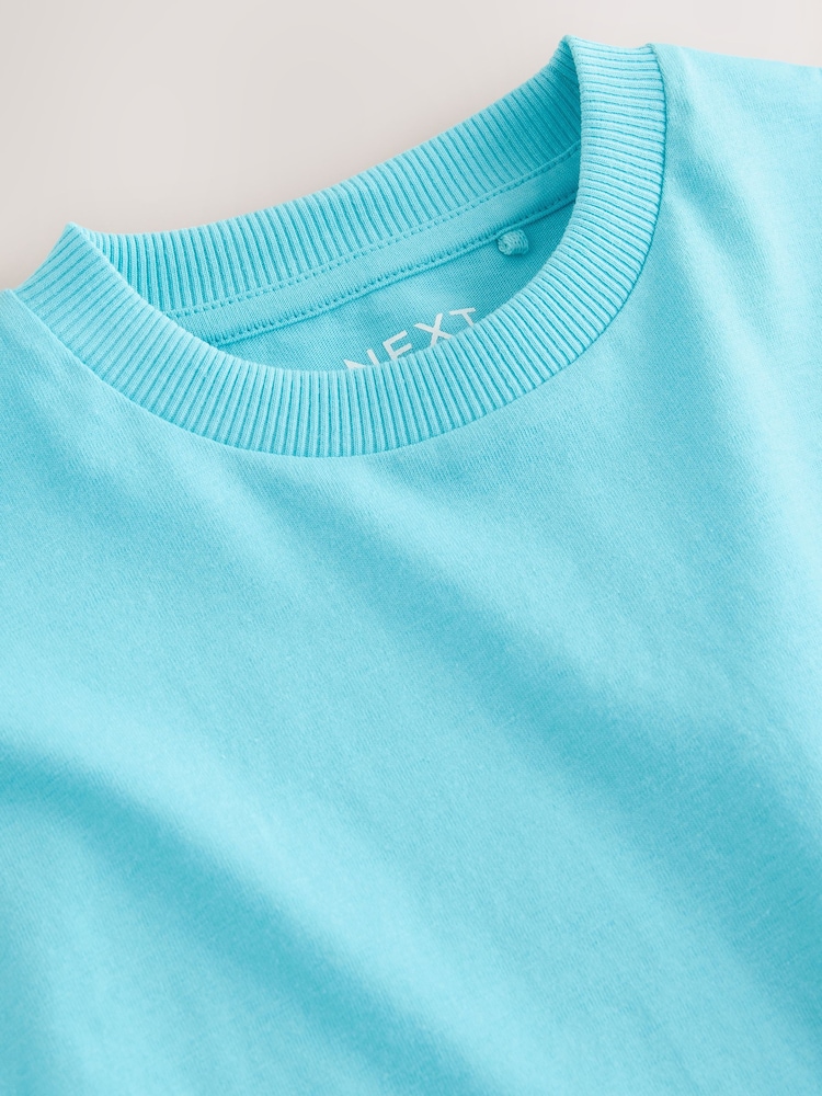 أزرق زاهي - تيشرت سادة بكم قصير (3 شهور-7 سنوات) - صورة 4 من 4