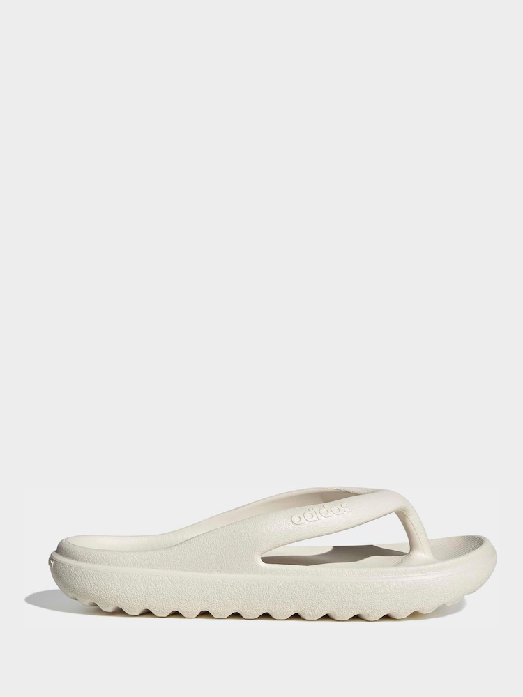 adidas White Adilette Lumia Flip Flops - Image 1 of 10