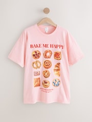 Peach Pink Graphic Nightie - Image 1 of 3