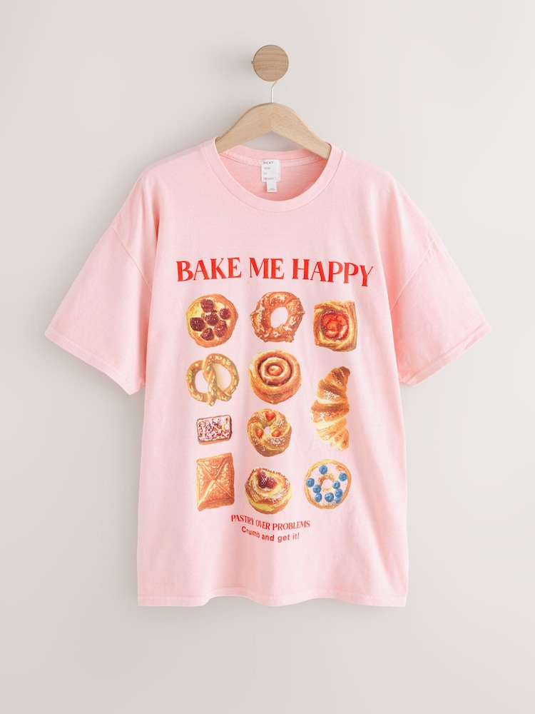 Peach Pink Graphic Nightie - Image 1 of 3