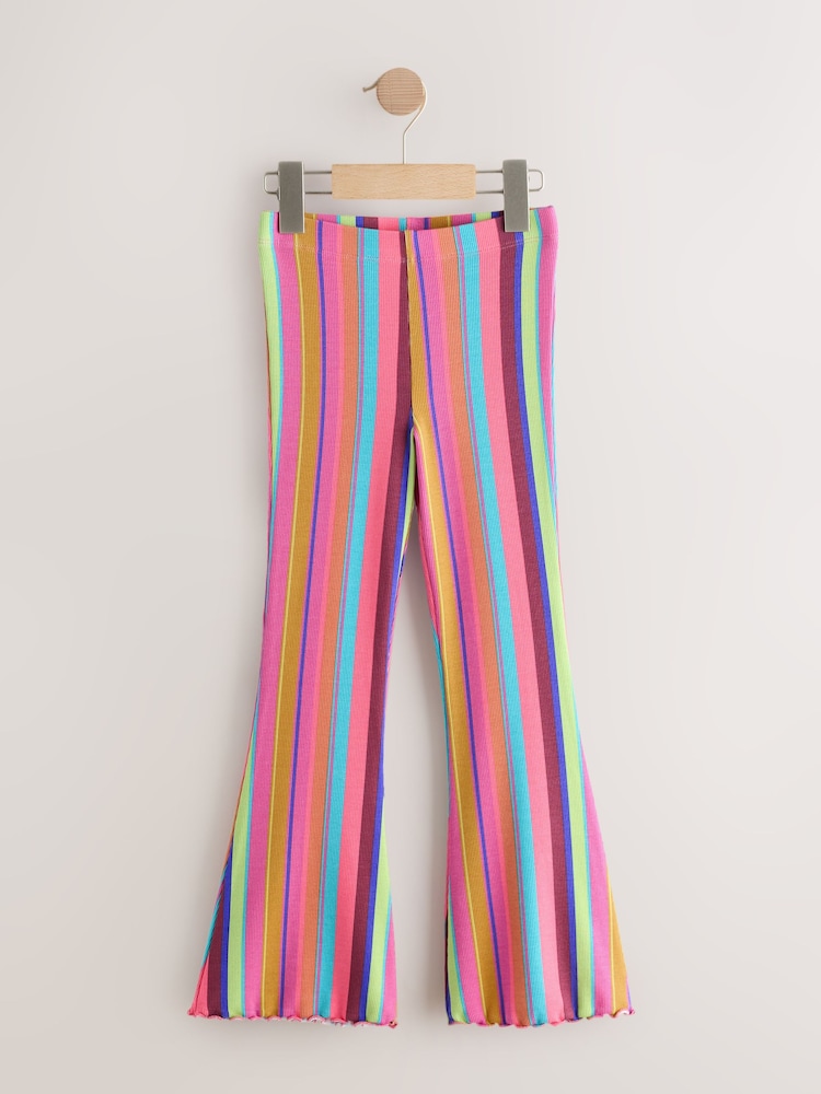 Bright Stripe 1 Pack Rib Flare Leggings (3-16yrs) - Image 1 of 4