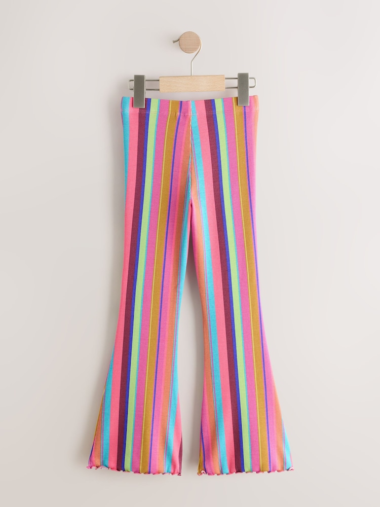 Bright Stripe 1 Pack Rib Flare Leggings (3-16yrs) - Image 2 of 4