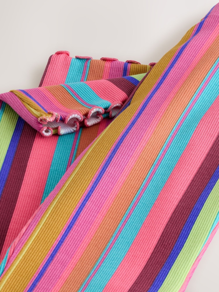 Bright Stripe 1 Pack Rib Flare Leggings (3-16yrs) - Image 4 of 4