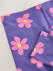 Purple/Pink Flower Leggings (3-16yrs) - Image 7 of 7