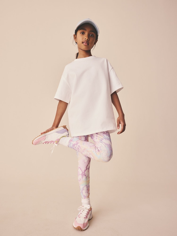 Multi Flower Tie Dye Leggings (3-16yrs) - Image 1 of 7