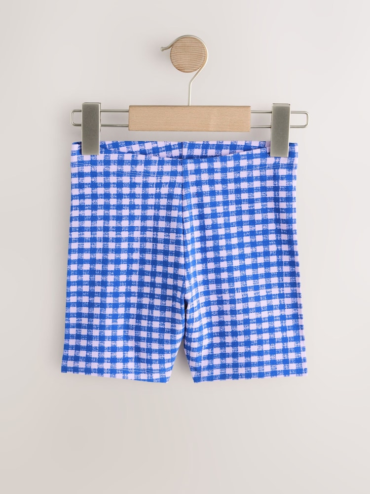 Lilac/Purple Gingham Cycle Shorts (3-16yrs) - Image 1 of 8 Lilac/Purple Gingham Cycle Shorts (3-16yrs) - Image 1 of 8