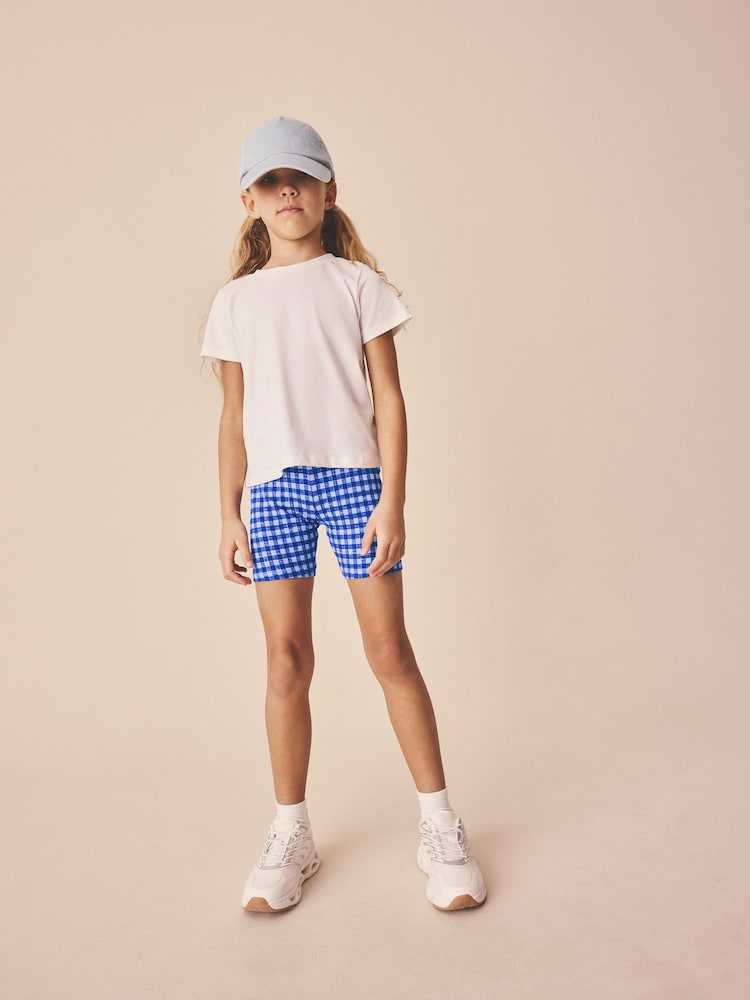 Lilac/Purple Gingham Cycle Shorts (3-16yrs) - Image 2 of 8 Lilac/Purple Gingham Cycle Shorts (3-16yrs) - Image 2 of 8