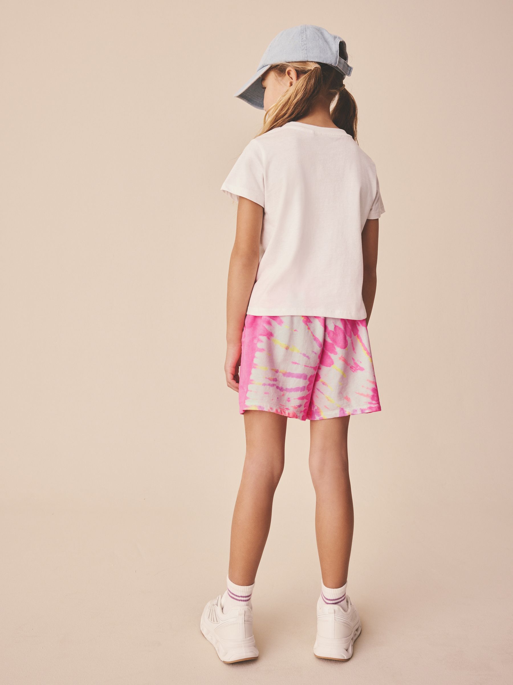 Buy Pink/Yellow Tie Dye Jersey Shorts (3-16yrs) from Next USA