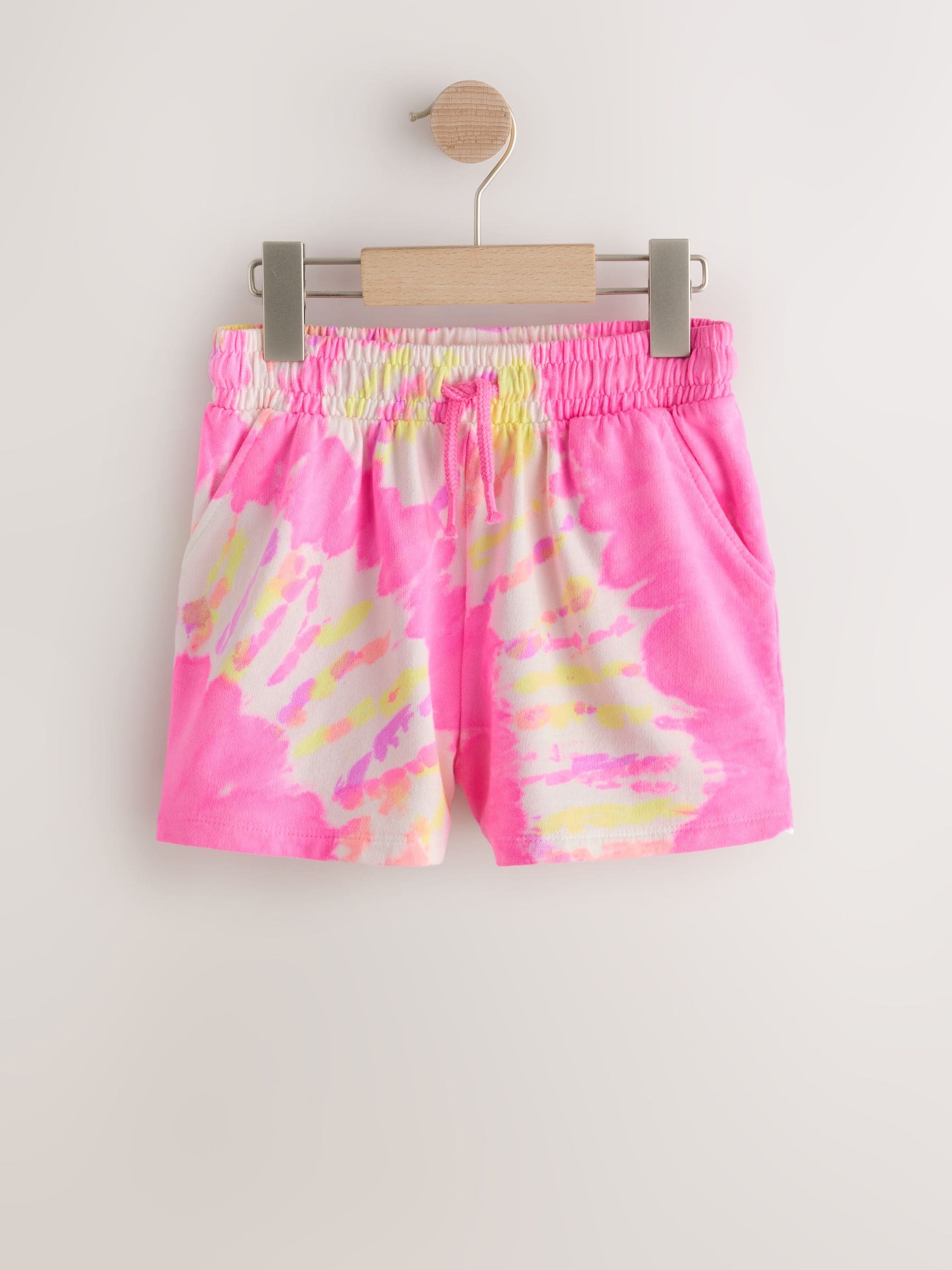 Buy Pink/Yellow Tie Dye Jersey Shorts (3-16yrs) from Next USA