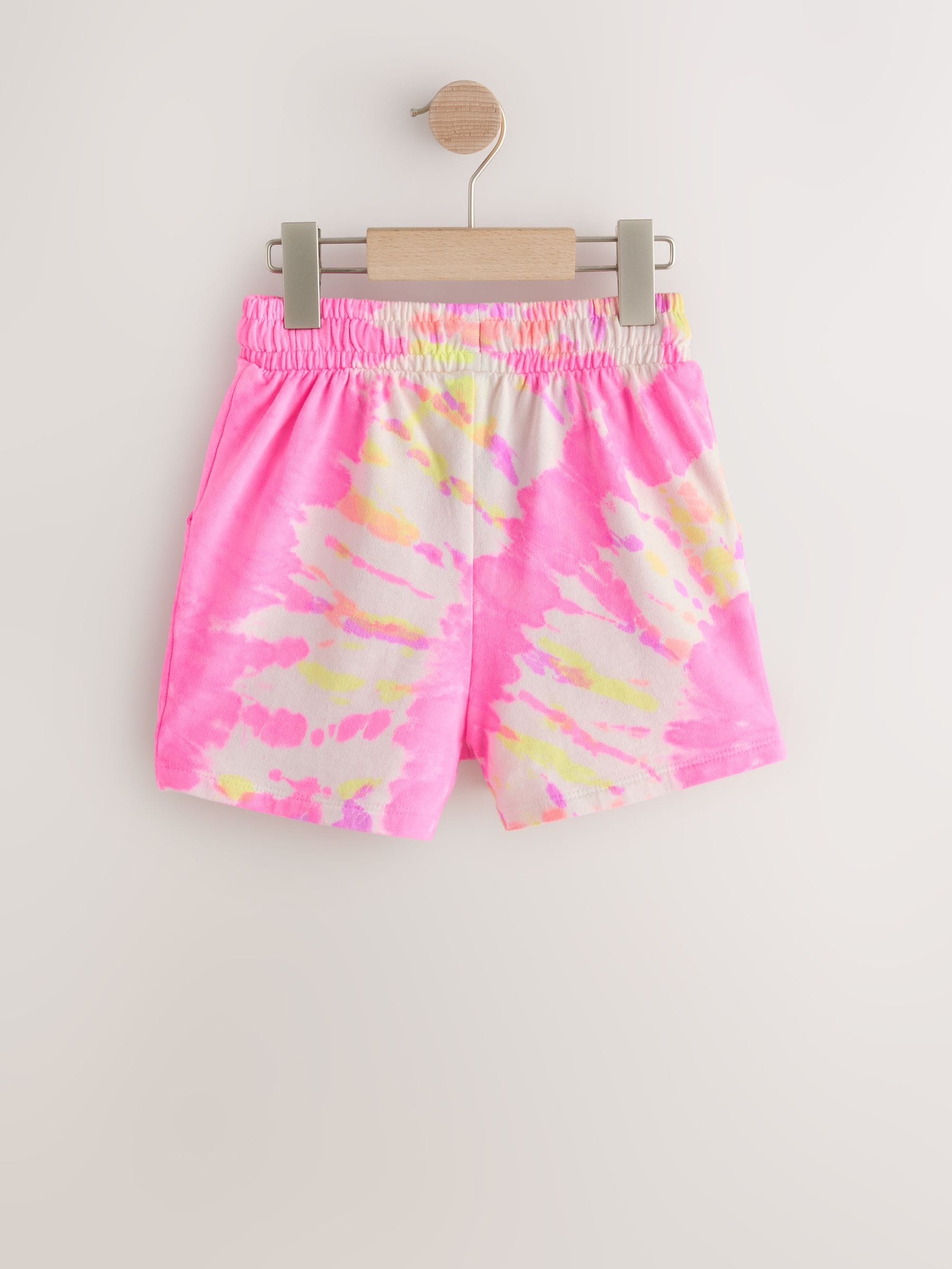 Buy Pink/Yellow Tie Dye Jersey Shorts (3-16yrs) from Next USA