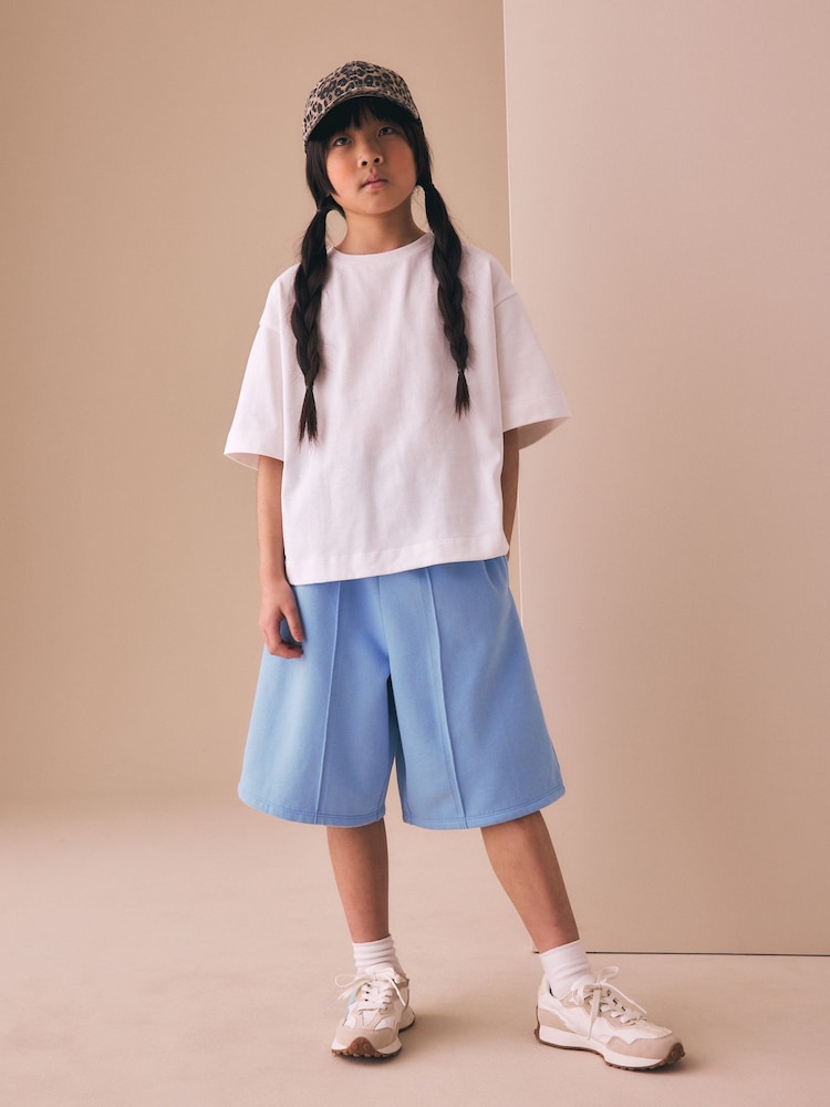 Albastru deschis - Pantaloni scurți largi (3-16ani) - Imaginea 2 din 7