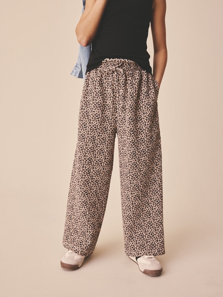 Animal Wide Leg Crinkle Trousers (3-16yrs) - Image 1 of 8