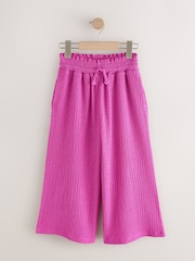 Magenta Pink Wide Leg Crinkle Trousers (3-16yrs) - Image 5 of 8