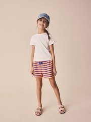 Orange/Blue Stripe Tassel Textured Shorts (3-16yrs) - Image 2 of 8