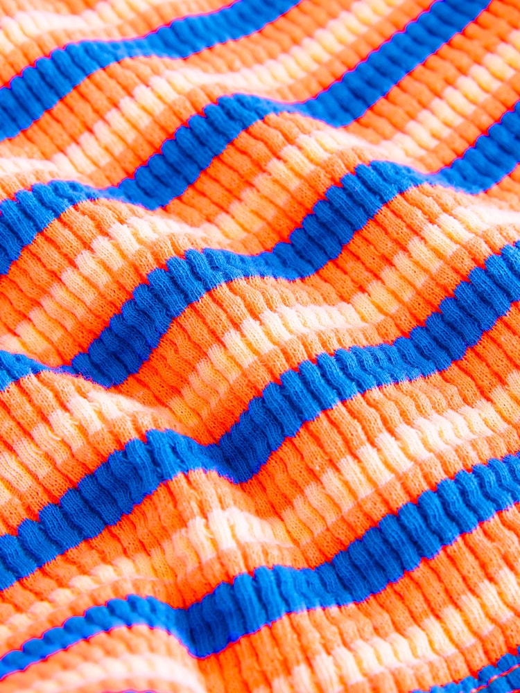 Orange/Blue Stripe Tassel Textured Shorts (3-16yrs) - Image 8 of 8