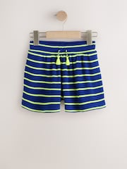 Navy Blue/Lime Green Stripe Tassel Textured Shorts (3-16yrs) - Image 5 of 8