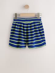 Navy Blue/Lime Green Stripe Tassel Textured Shorts (3-16yrs) - Image 6 of 8
