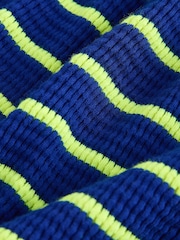 Navy Blue/Lime Green Stripe Tassel Textured Shorts (3-16yrs) - Image 8 of 8