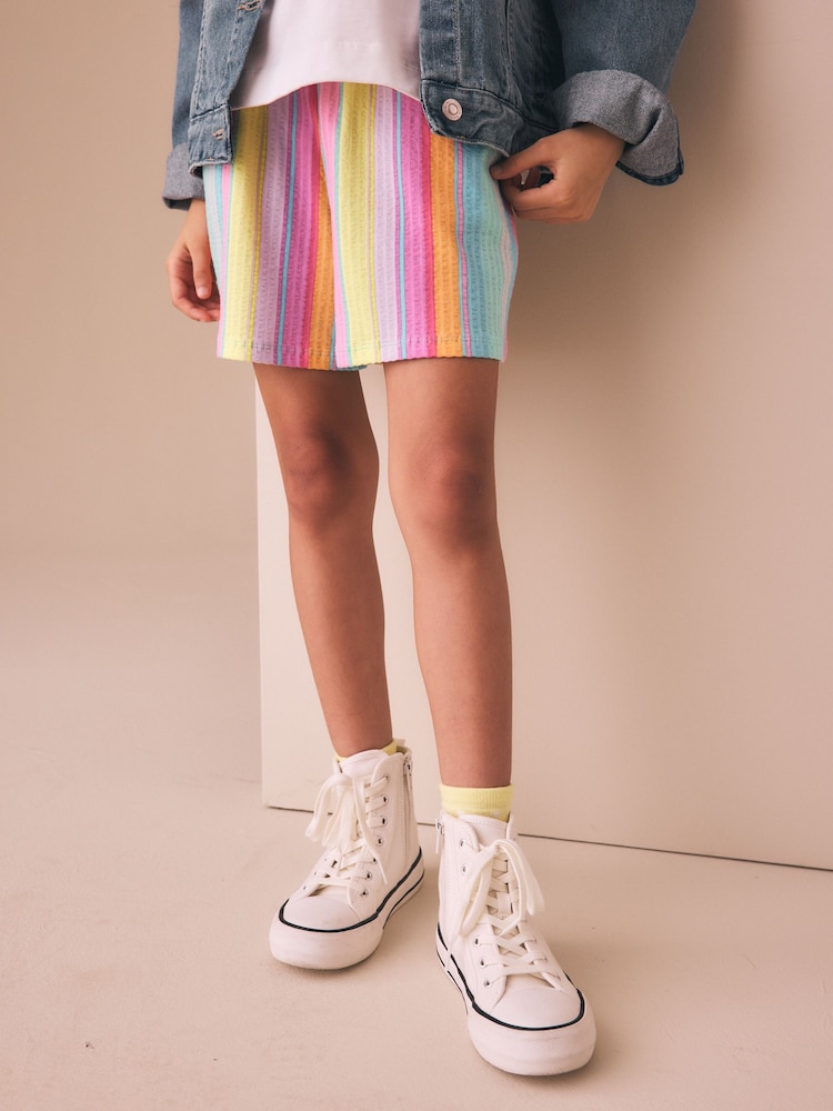 彩虹条纹 - 纹理短裤（3-16岁） - 8的图像1｝