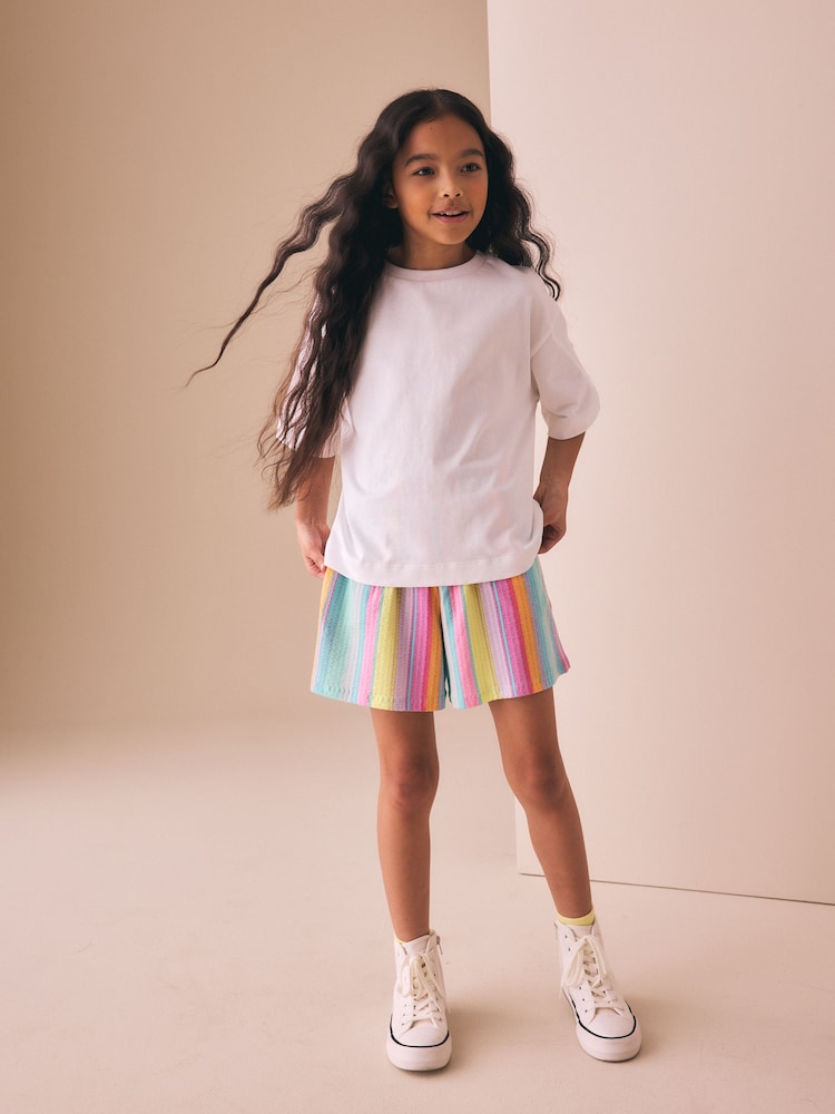 彩虹条纹 - 纹理短裤（3-16岁） - 8的图像2｝