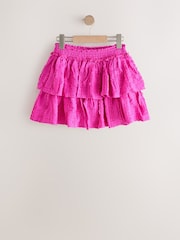 Bright Pink Crinkle Tiered Skirt (3-16yrs) - Image 5 of 8